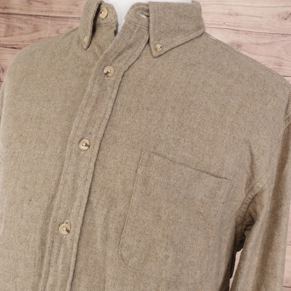 ROUNDTREE & YORKE BROWN LONG SLEEVE FLANNEL BUTTON DOWN SHIRT MENS SIZE XL - Picture 2 of 6
